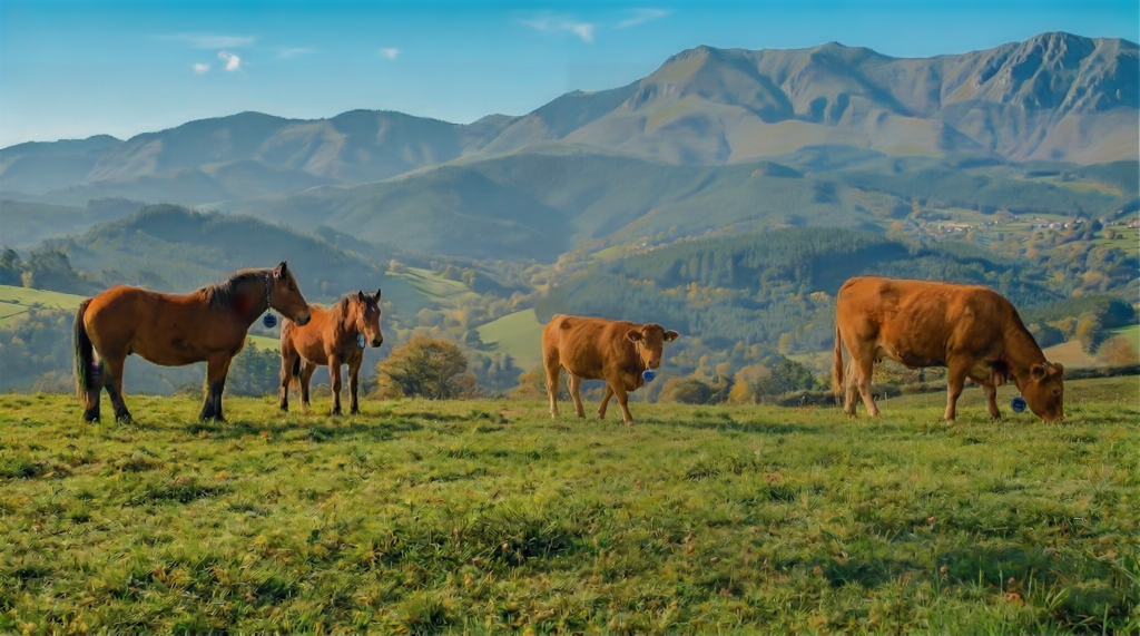 campo animales mixto con collares
